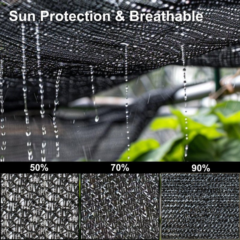 BeGrit Shade Cloth for Garden 50% 6x10ft with Grommets Sunblock Sun Mesh UV Resistant Net for Plants,Greenhouse,Patio,Chicken Coop(Black) - Image 4